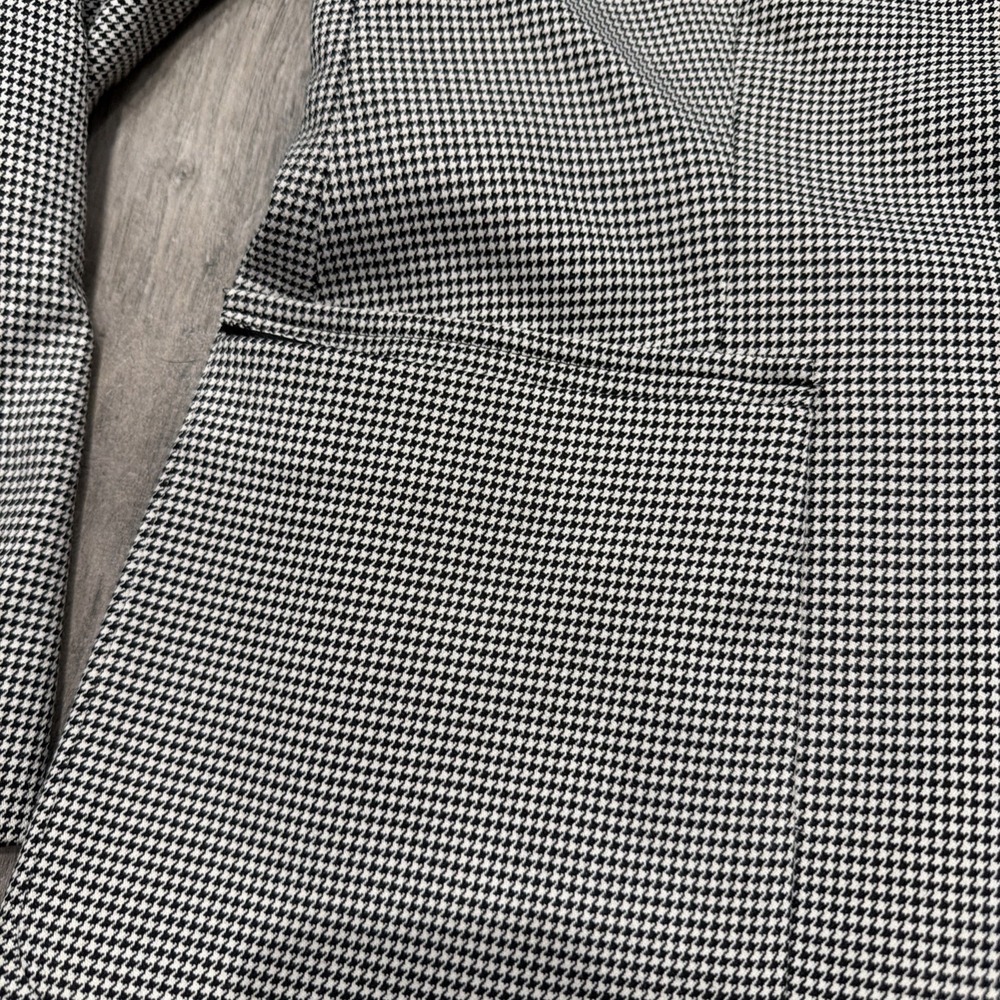 Lauren Ralph Lauren Houndstooth Two Button Blazer Jacket Black & White Size 12 - Picture 3 of 9